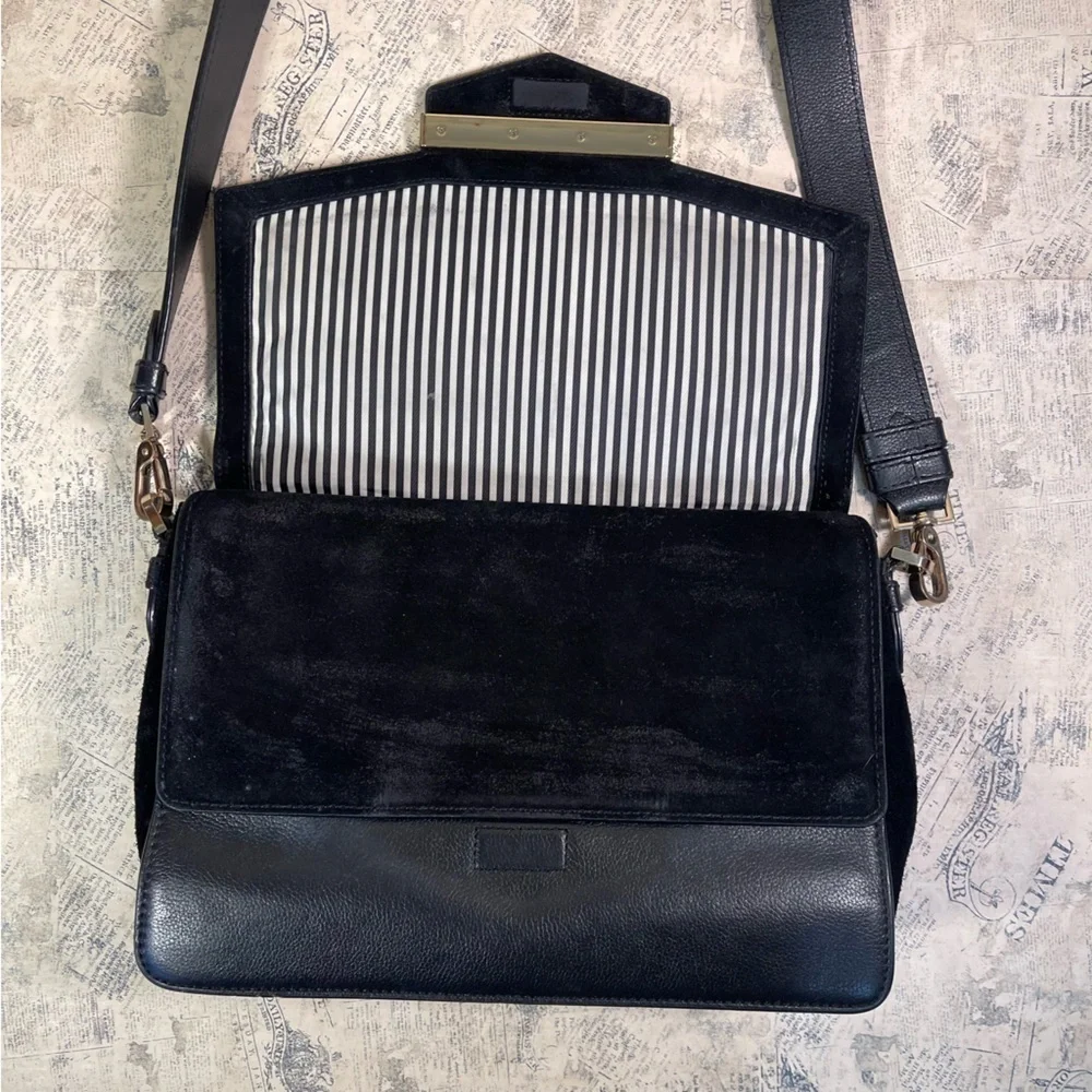 Kate Spade Magnolia Park Laurel Brown Leather Suede Crossbody Satchel Bag